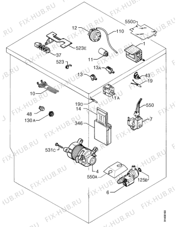 Взрыв-схема стиральной машины Zanussi WDS1092 - Схема узла Electrical equipment 268